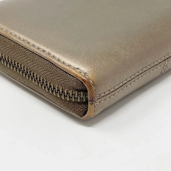Coach Madison Accordion Zip Clutch Wallet Metallic Leather Card Organizer Large - Picture 8 of 14
